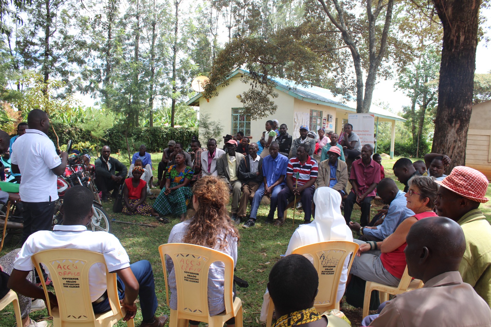 Community members gathered for a Nyabondo outreach event