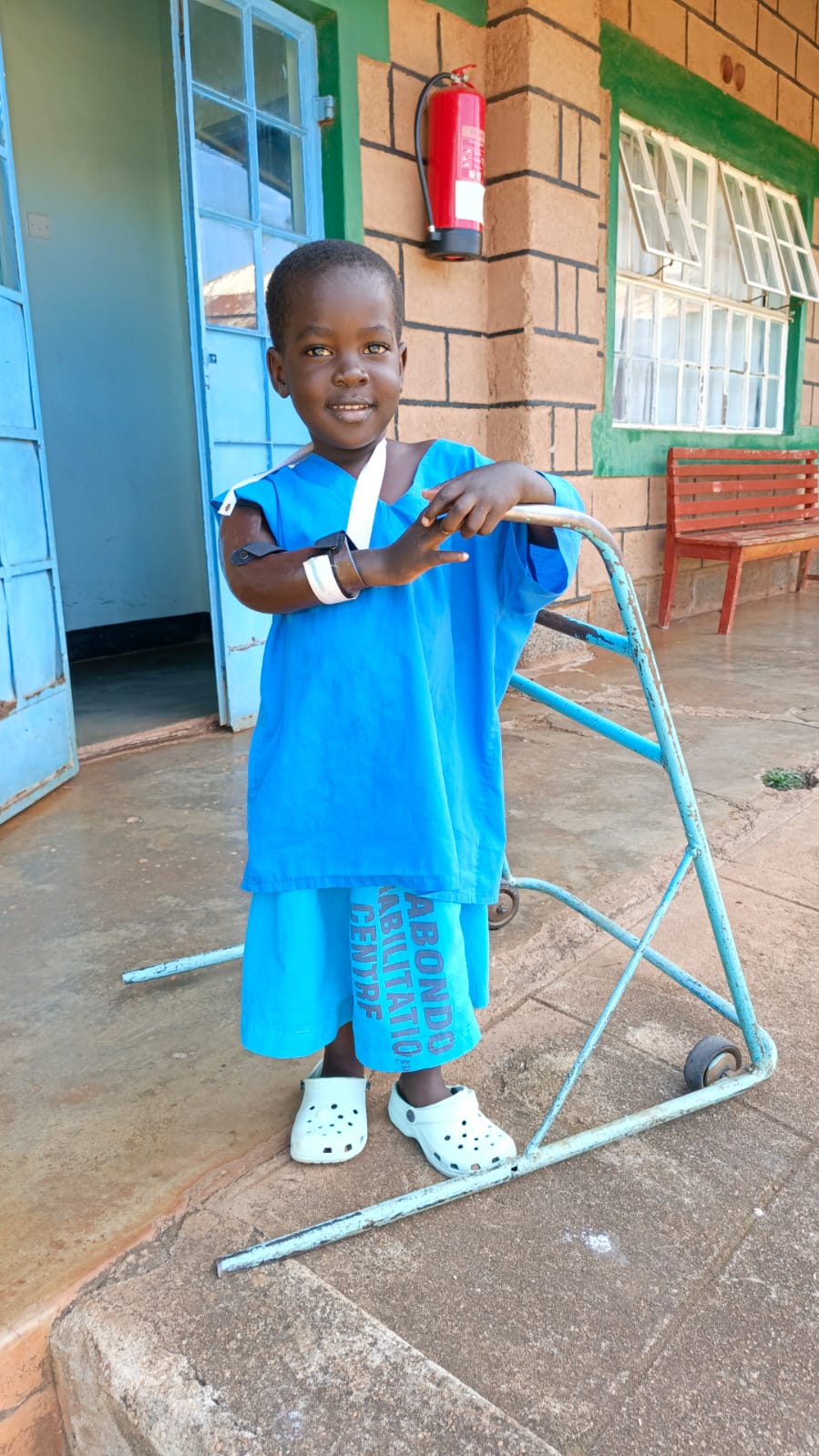 Child undergoing physiotherapy session at Nyabondo Centre