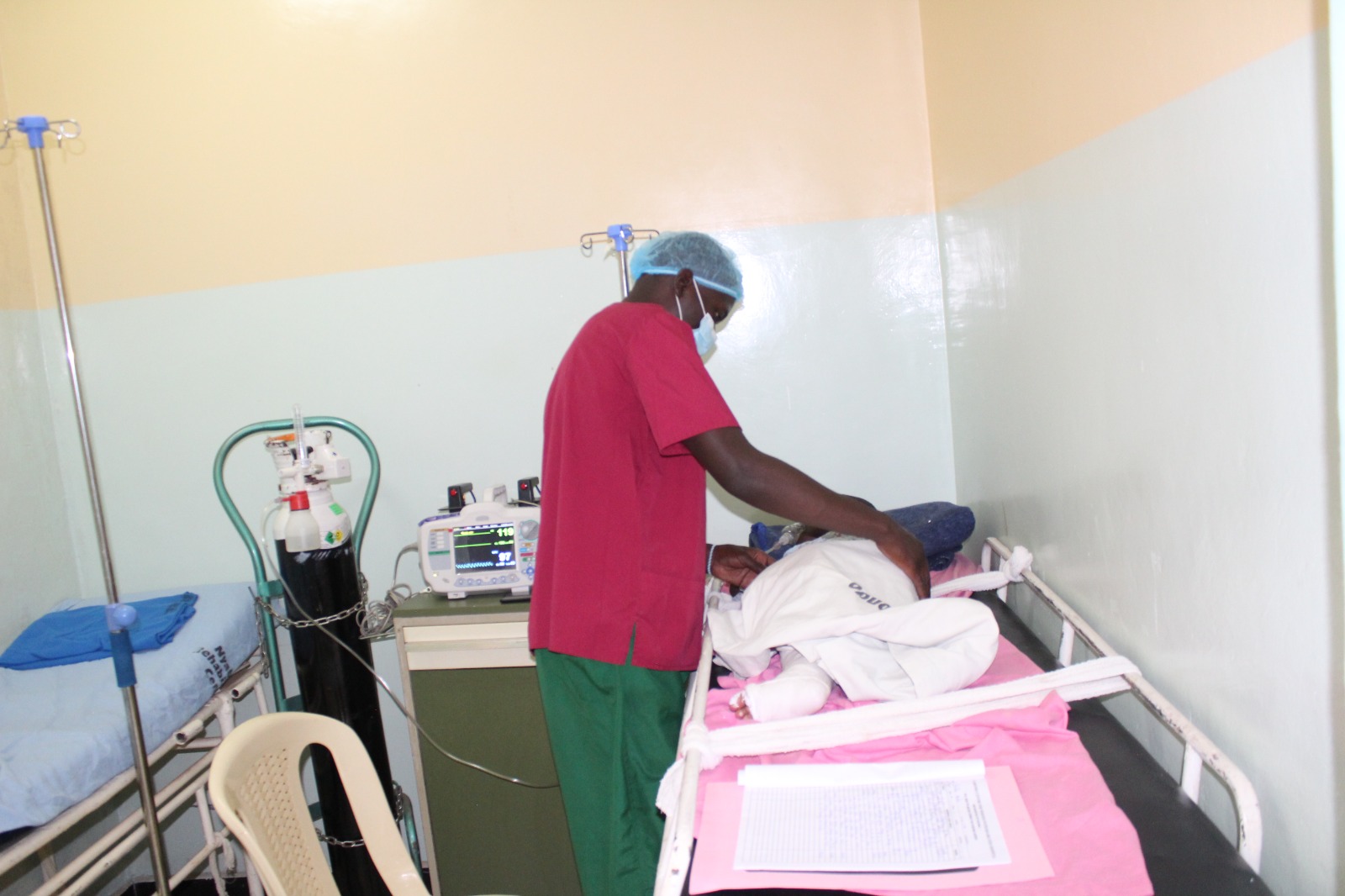 A child receiving post-surgery treatment at Nyabondo Centre